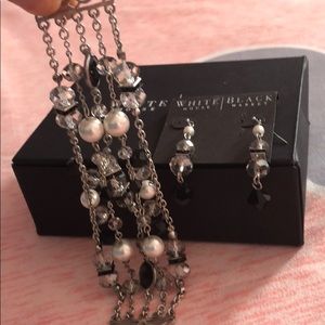 White house and black market earrings and bracelet